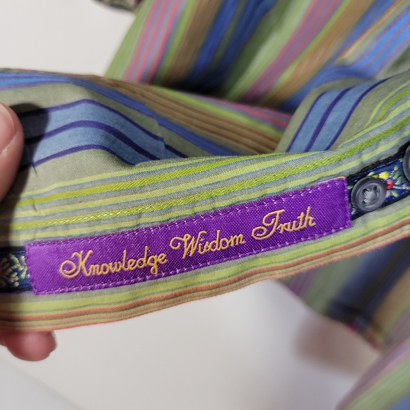 Mens Robert Graham Bold Stripe Multi color Paisley cuffs Long Sleeve Size XL - Picture 8 of 10